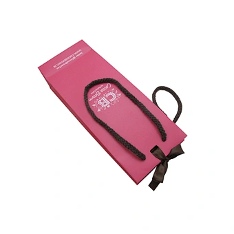 Wholesale Pink Custom Size Paper Bags with Ribbon and Rope Handles