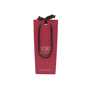 Wholesale Pink Custom Size Paper Bags with Ribbon and Rope Handles