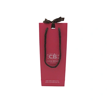 Wholesale Pink Custom Size Paper Bags with Ribbon and Rope Handles